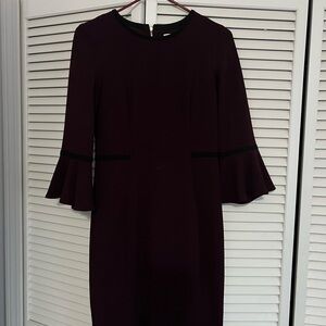 Elegant Burgundy Purple Women's Dress